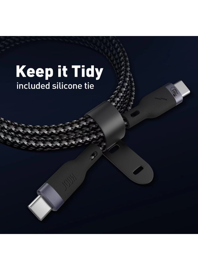 JODA 60W type C to type C 1m Nylon Braided Cable Black - Image 1