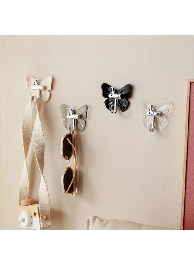Black Butterfly Self Adhesive Hooks No Drill Easy Install Waterproof Bathroom Kitchen Organizer - Image 5