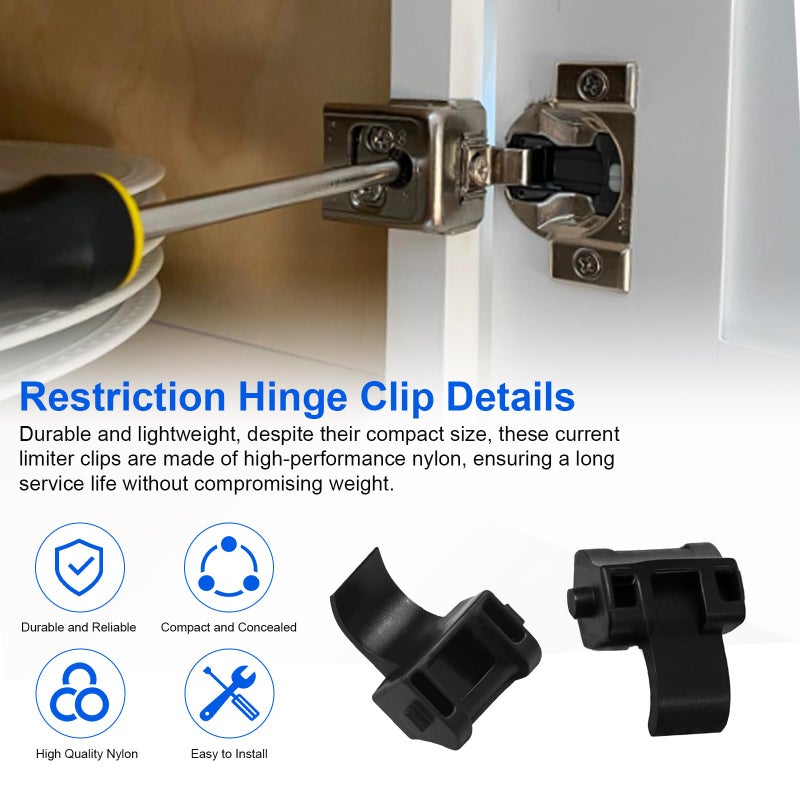 LEWEREST 50 PCS Cabinet Hinge Restrictor 38C315B3 for Blum, 86 Degree Opening Angle Restriction Hinges Clip for Soft Close Hinge Limiter Clips for Kitchen Cabinets Door, Compatible with Blumotion Compact Hinge - Image 5