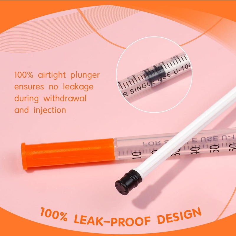 BeHerk 1ml/cc 31G 1/4 Inch Syringes, Disposable Syringe, Individual Wrapped, 20 Pack Sand resistant - Image 5