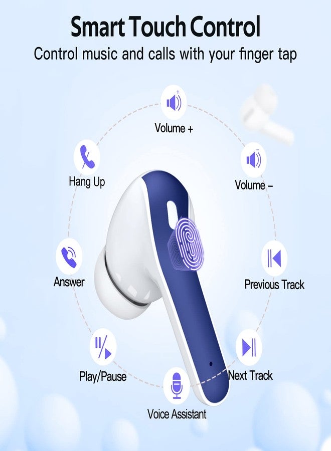 TAGRY Bluetooth Headphones True Wireless Earbuds 60H Playback LED Power Display Earphones with Wireless Charging Case IPX5 Waterproof in-Ear Ear buds with Mic for TV Smart Phone Laptop Computer Sports - Image 4