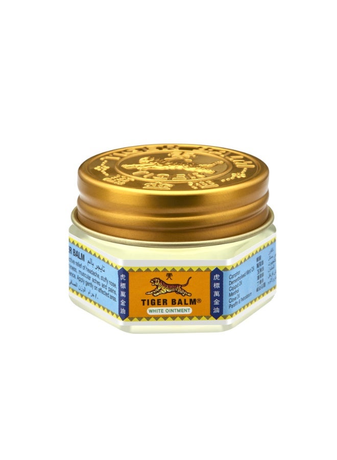 TIGER Balm White Ointment | Headache Remedies, Relieves Stuffy Nose, Flatulence and Itch Due To Insect Bites | Fast Acting Pain-Relief Properties | 10gm - Image 1