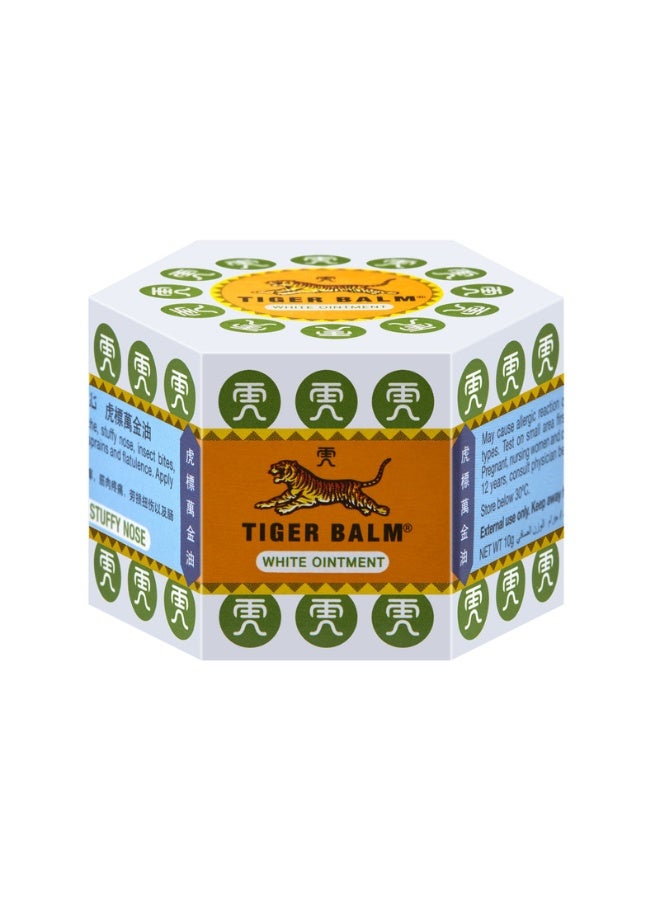 TIGER Balm White Ointment | Headache Remedies, Relieves Stuffy Nose, Flatulence and Itch Due To Insect Bites | Fast Acting Pain-Relief Properties | 10gm - Image 2