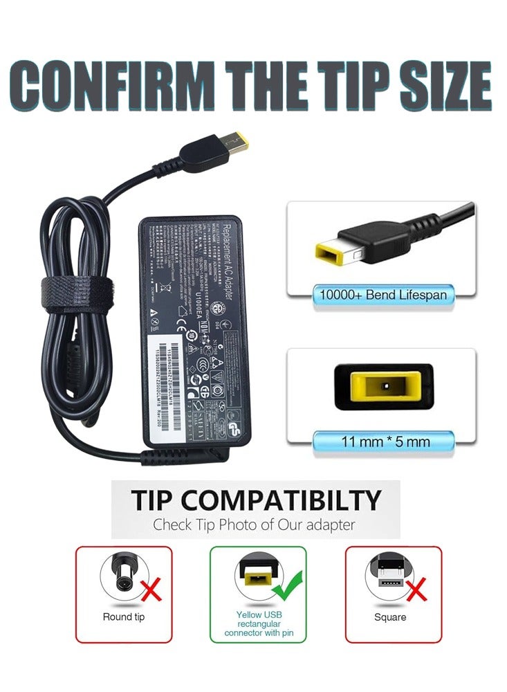 Replacement AC Adapter Charger For Lenovo T570 With Power Cord - Image 3