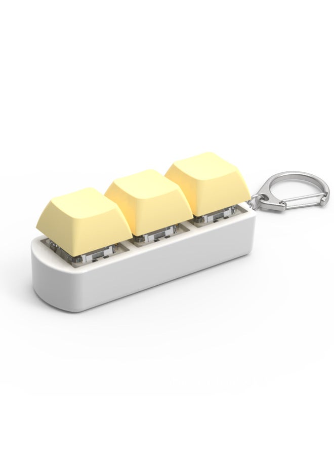 Explosions 3-key Axle Test Device Green Shaft Mechanical Keyboard Axle Test Device With Keychain Transparent Ornaments Luminous Solution-color:Yellow + Transparent Bottom Shell  - Image 1