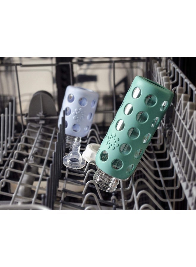 لايف فاكتوري مجموعة Lifefactory المكونة من 4 زجاجات (2) زجاجة رضاعة للأطفال سعة 4 أونصات بلون النعناع/اللافندر (2) زجاجة رضاعة للأطفال سعة 9 أونصات بلون الكرنب/العنب (2) أغطية مسطحة (2) أغطية شرب (2) حلمات للمرحلة الثانية - Image 2