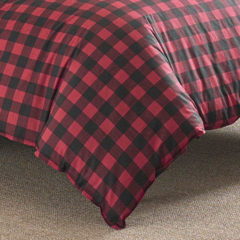 Eddie Bauer - Twin Duvet Cover Set, Cotton Reversible Bedding, Buffalo Plaid Bedding Set (Red/Black, Twin) - Image 5