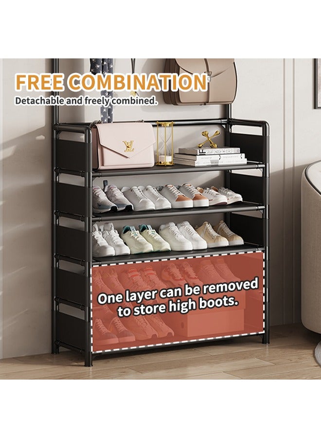 Loquat 2 in 1 Shoe Rack, Multi-Purpose Coat Rack with Double-Row Hooks, 5-Layer Storage, Suitable for Living Room, Corridor, Office Use - Image 5