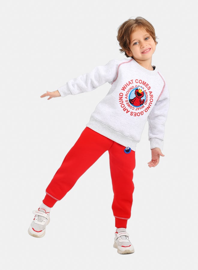 JOCKEY Kids Boy Inner Fleece the Elmo Print Winter Pajama Set