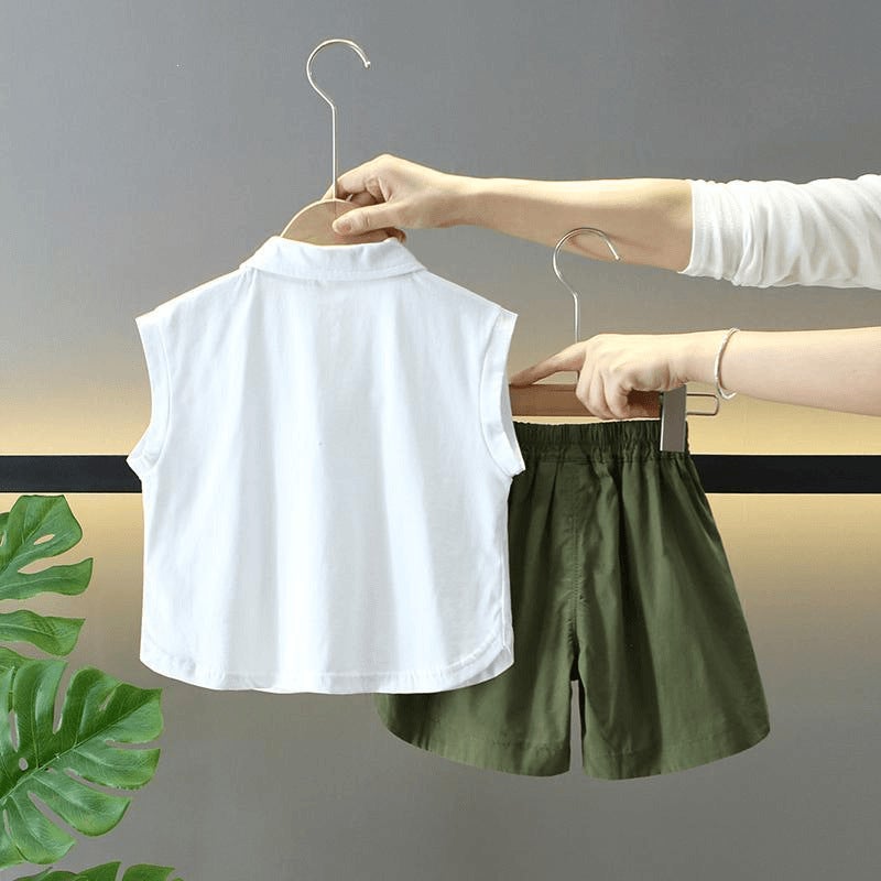 Boys'' Summer Vest Set, New Style Cool and Stylish Summer Outfit for Babies, Children''s Sleeveless Shirt, Trendy Clothes - Image 3