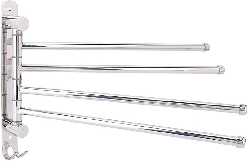 Stainless Steel Rotating Towel Rack 13.8 Inch Wall Mounted Bathroom Storage Shelf Organizer - Image 5