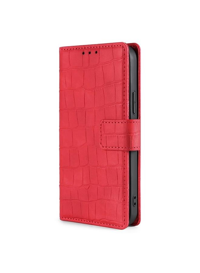 زبون جراب لهاتف Huawei Pura 70 Pro / 70 Pro+ 5G مصنوع من الجلد بمشبك مغناطيسي من جلد التمساح - Image 2