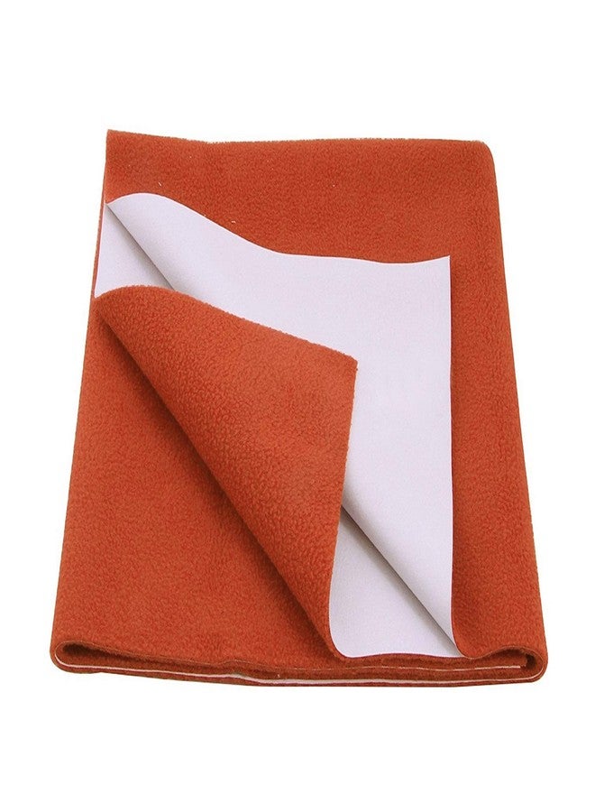 Dream King Waterproof Quick Dry Sheet for Baby| Bed Pad Anti-Piling Fleece Extra Absorbent Washable Matress Protector| Baby Bed Protector - Size Small 50X70 Cm (Rust) - Image 1