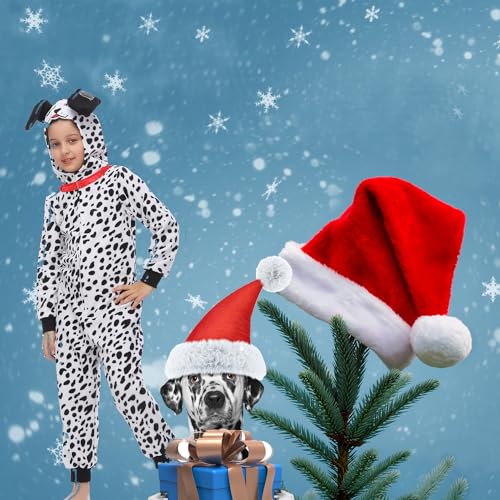 Sincere Party Dalmatians Onesie Costume for Kids,Made of Fleece Spotted Dog Onesie Dress Up M(6-8) - Image 2