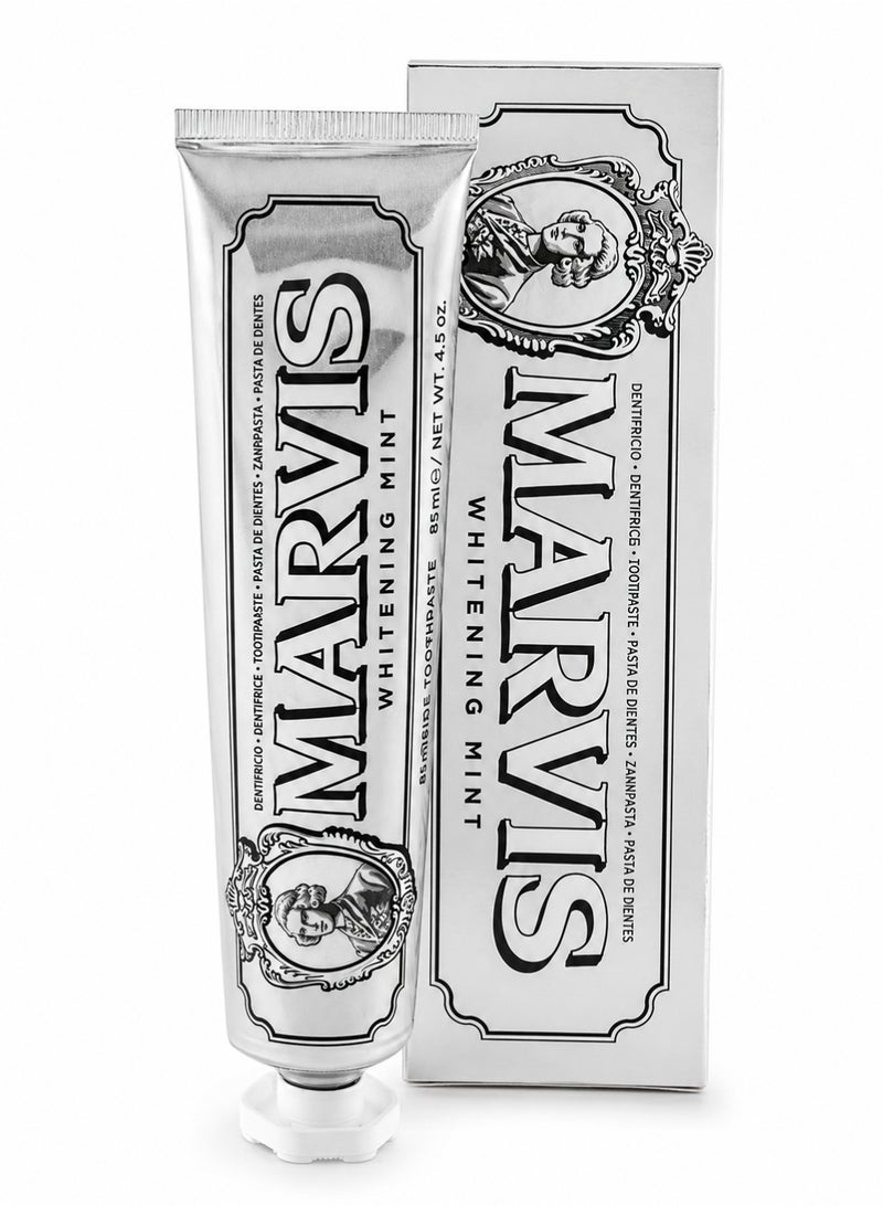 Marvis Whitening Mint Toothpaste 85ml – With Xylitol & Fluoride, Helps Restore Natural Brightness, Intense Mint Freshness, Daily Oral Care - Image 1