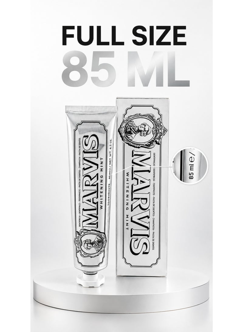 Marvis Whitening Mint Toothpaste 85ml – With Xylitol & Fluoride, Helps Restore Natural Brightness, Intense Mint Freshness, Daily Oral Care - Image 2