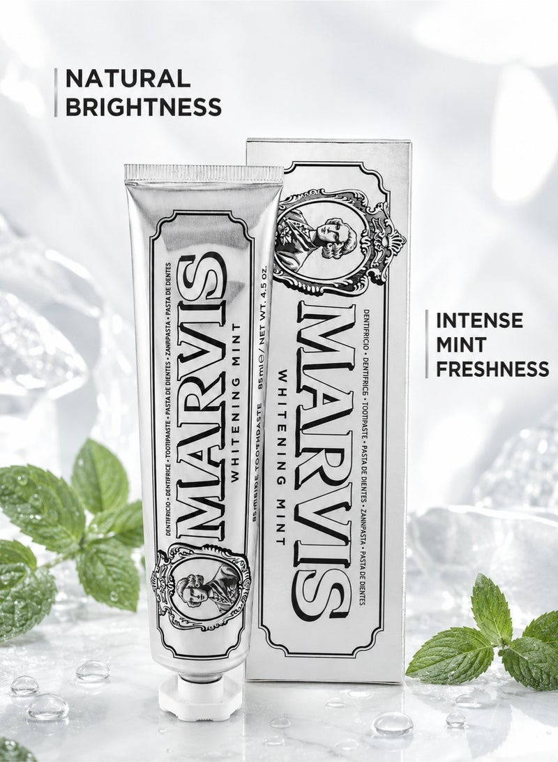 Marvis Whitening Mint Toothpaste 85ml – With Xylitol & Fluoride, Helps Restore Natural Brightness, Intense Mint Freshness, Daily Oral Care - Image 3