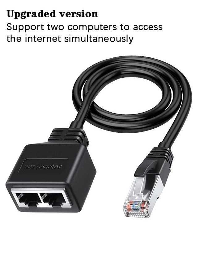 Unewshi Upgraded Ethernet Spliter, Supporting Simultaneous Operation of Two computers, 1 Male to 2 Female Ethernet Spliter Connector, Rj45 Network Adapter Internet Port Extender, Rj45 Ethernet Lan Network Expansion Compatible with Cat5/Cat6/Cat7  - Image 1