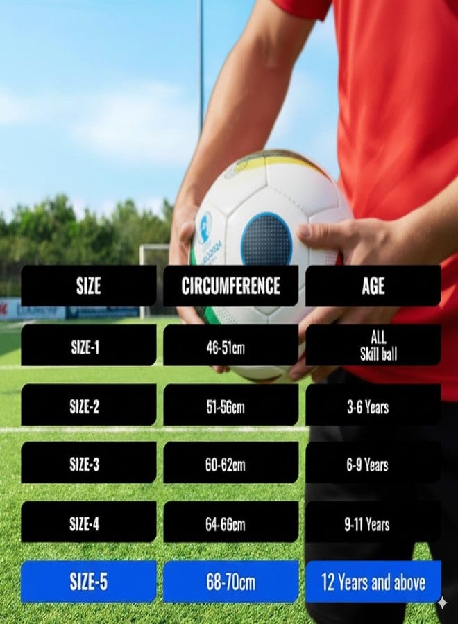 MOSVOLD Size-5 Football with Air Pump | 15 Panel Multicolour PVC Soccer Ball | Training & Match Ball for Kids & Adults | Suitable for Grass, Turf & Hard Ground - Image 5