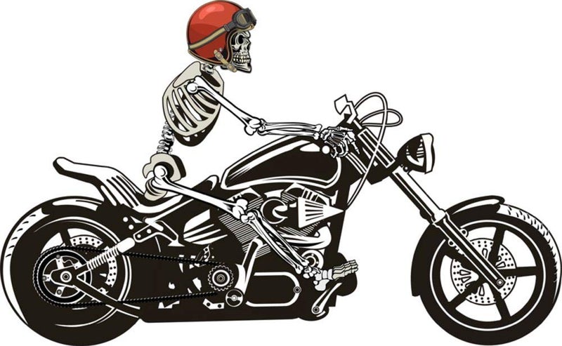 5 Ace skull and bike Wall Sticker Poster|size:12x18 inch|multicolor - Image 1