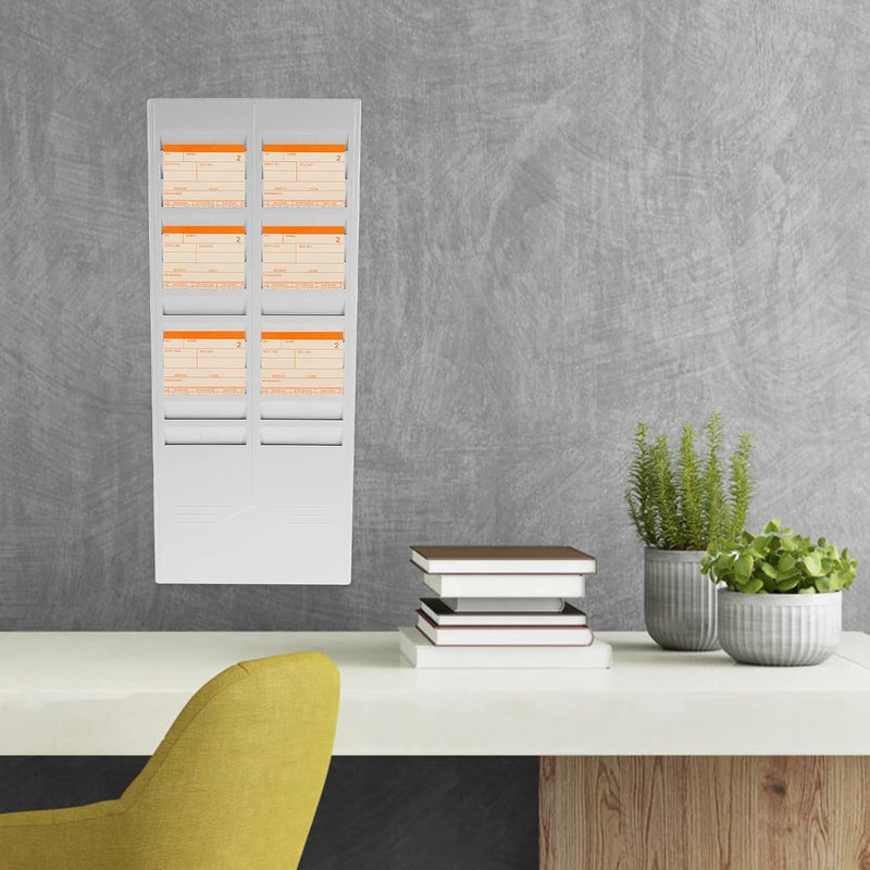 NUOBESTY Time Card Rack 24 Pocket Wall Mounted Time Card Holder Attendance Holder for Office Warehouse - Image 2
