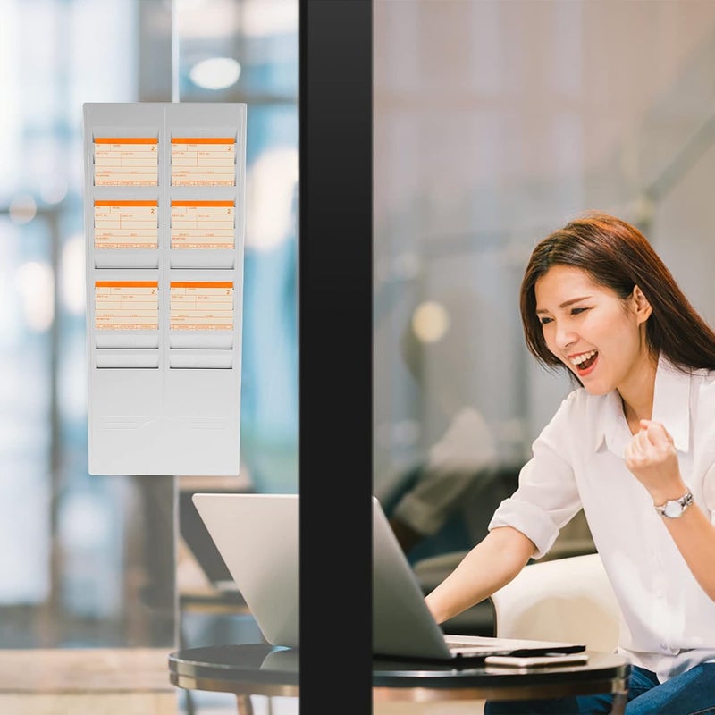 NUOBESTY Time Card Rack 24 Pocket Wall Mounted Time Card Holder Attendance Holder for Office Warehouse - Image 1