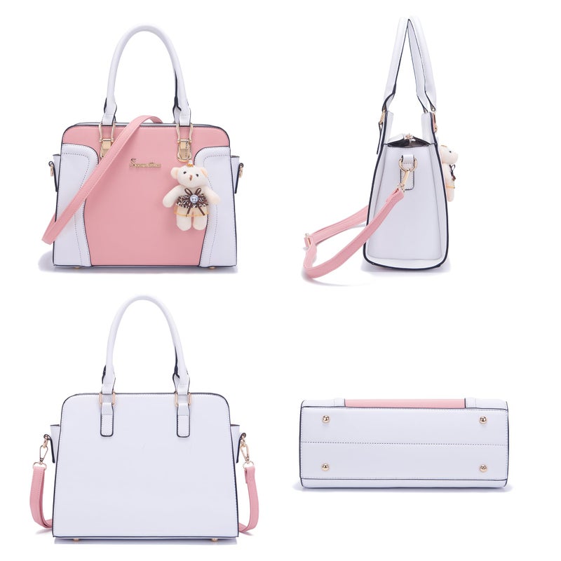 Soperwillton Purses for Women Crossbody Shoulder Handbags Top Handle Satchel Tote Bag Wallet Set 3pcs - Image 4