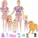 iBayda Family Dollhouse Dolls Playset 6 People with Dollhouse Pets Included Pregnant Mom Dad 3 Kids and Accessories for 312 Years Old Toddlers Gift - Image 2