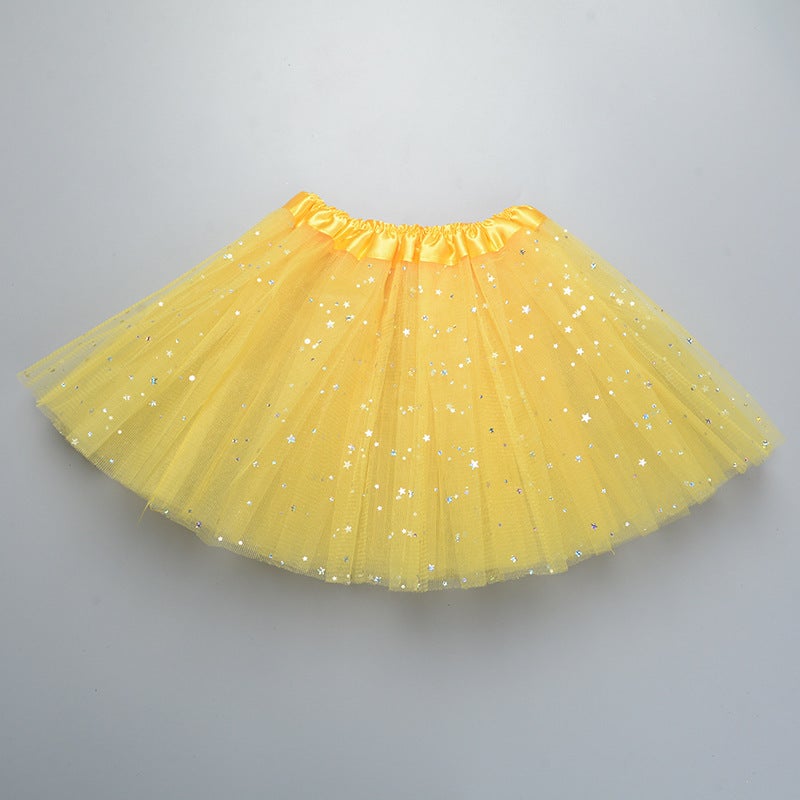 Dance Skirt Adult Skirt Mesh Skirt Original Tutu Skirt Ballet Sequin Pontoon Skirt 40Cm - Image 1