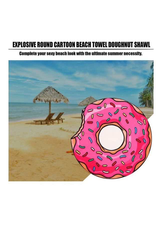 نيبمينينت منشفة شاطئ بطبعة دونات وردي/برتقالي/أزرق 150x150سم - Image 4