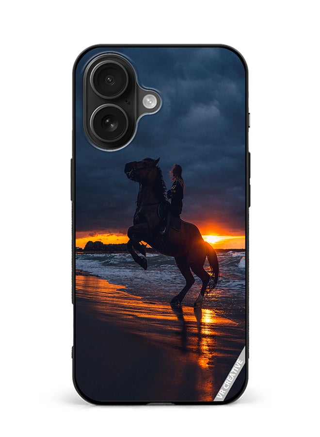 Protective Case Cover For Apple iPhone 16 Plus Horse1 Design Multicolour
