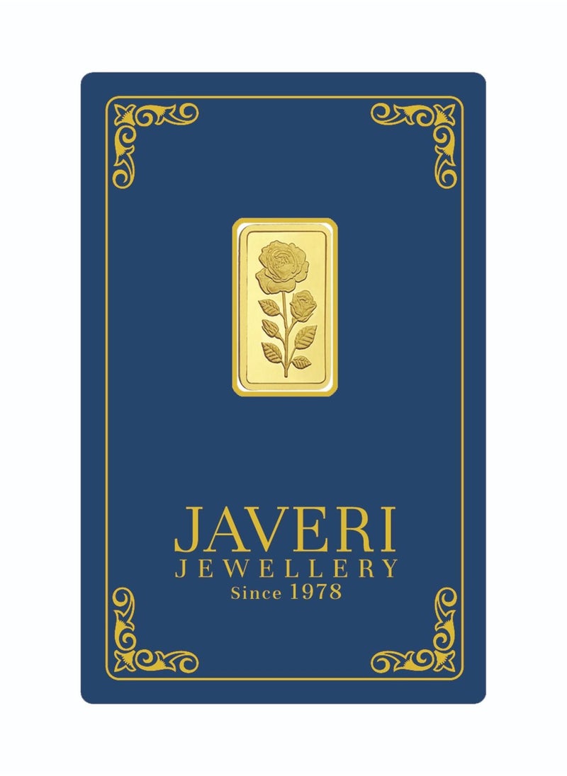 Javeri Jewellery - 24K Pure Gold Bar 5 grams Flower - Image 1
