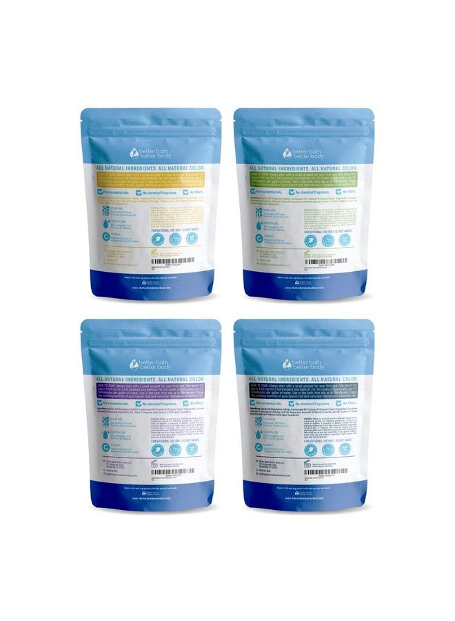 Better Bath Better Body Bath Salts Sampler (4-Pack of 2-lbs) Variety Bath Soaks with Bamboo Scoop  - Image 2