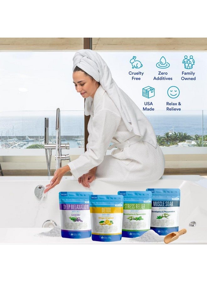Better Bath Better Body Bath Salts Sampler (4-Pack of 2-lbs) Variety Bath Soaks with Bamboo Scoop  - Image 3