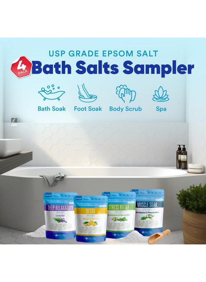 Better Bath Better Body Bath Salts Sampler (4-Pack of 2-lbs) Variety Bath Soaks with Bamboo Scoop  - Image 4