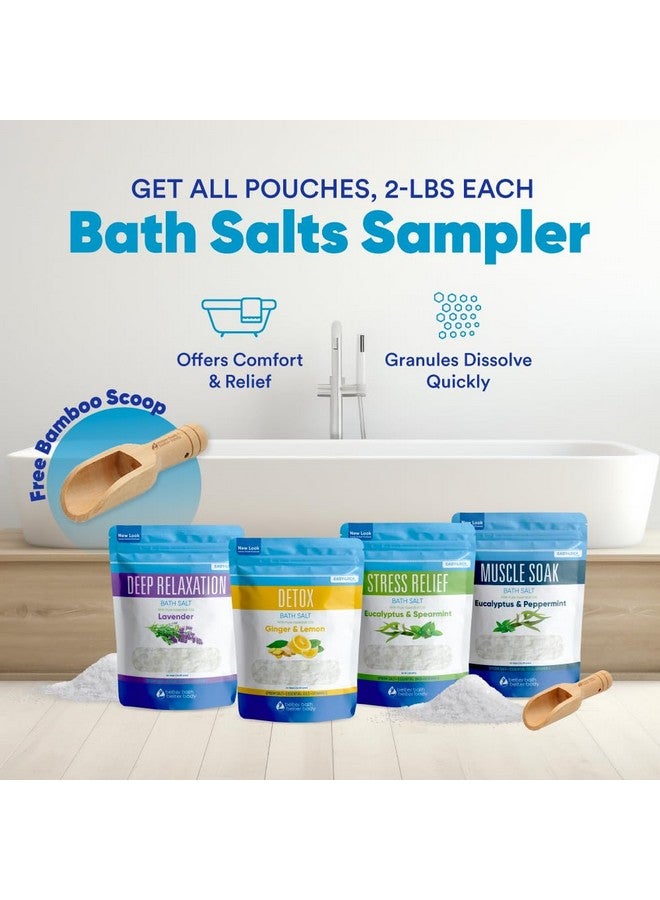 Better Bath Better Body Bath Salts Sampler (4-Pack of 2-lbs) Variety Bath Soaks with Bamboo Scoop  - Image 5