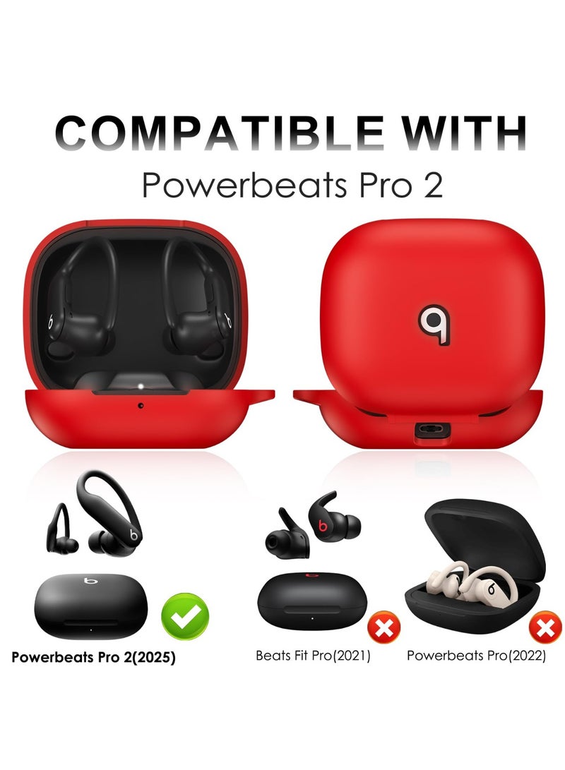 Silicone Case Compatible with Beats Powerbeats Pro 2 with Keychain Soft Resistant Shockproof Protective Case for Powerbeats Pro 2 for Women Men (Transparent) - Image 2