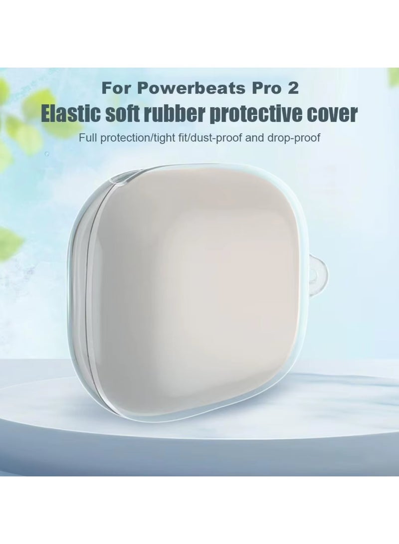 Silicone Case Compatible with Beats Powerbeats Pro 2 with Keychain Soft Resistant Shockproof Protective Case for Powerbeats Pro 2 for Women Men (Transparent) - Image 4