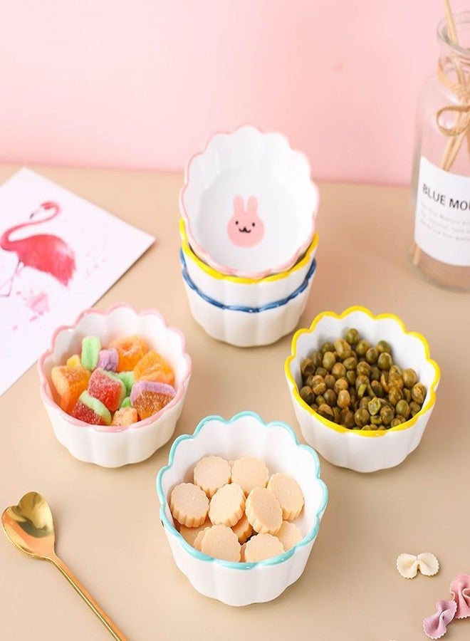 OLWICK Household Small Ceramic Bowl Set | Creative Tableware Dipping Bowls | For Soy Sauce, Vinegar, Chutney, Sushi, Ketchup, Paste Jam | Random, Set Of 4 (Bowl-L, Set Of 6), 100 ml,Multicolor - Image 2