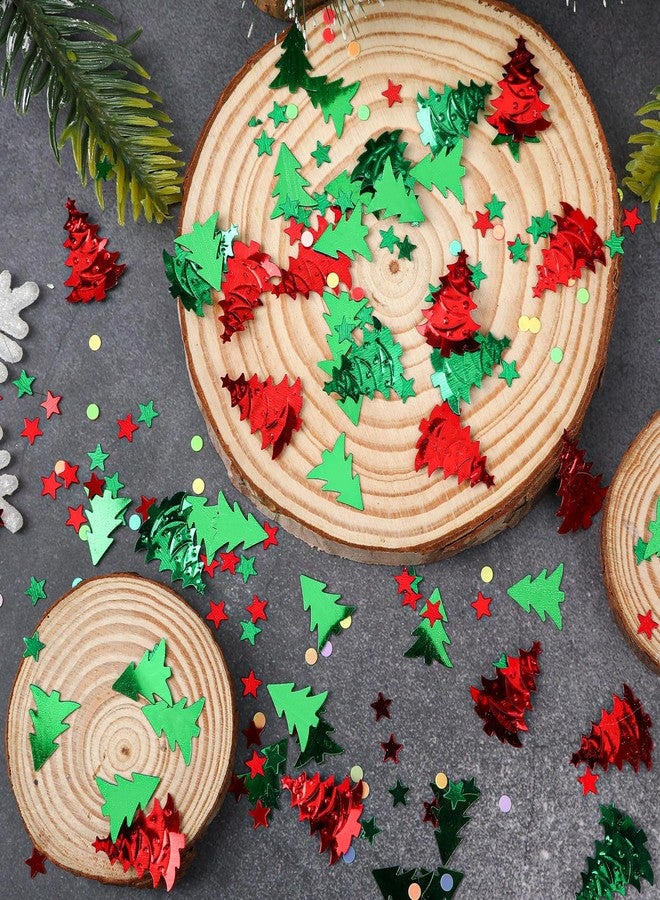 MARFOREVER Christmas Glitter Confetti, Tree Metallic Foil Confetti Party Scatter Red Green Xmas Stars Sequins Sprinkles Table for Winter Christmas Party Supplies Decorations - Image 3