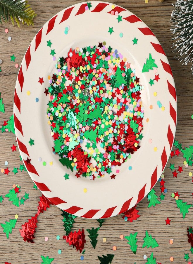 MARFOREVER Christmas Glitter Confetti, Tree Metallic Foil Confetti Party Scatter Red Green Xmas Stars Sequins Sprinkles Table for Winter Christmas Party Supplies Decorations - Image 5