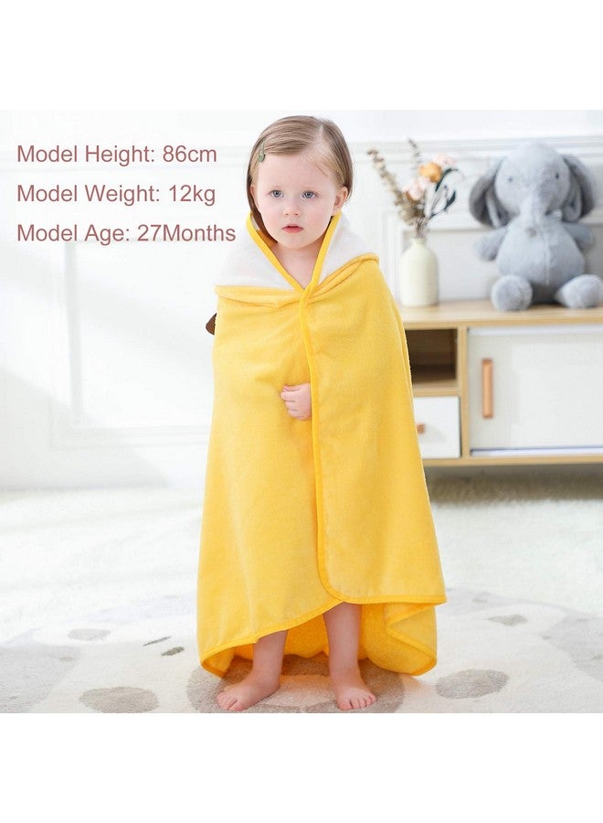 MICHLEY Animal Hooded Baby Bath Towel Toddler Premium Cotton Absorbent Washcloth for Girls Boys 0-6T, Giraffe - Image 4