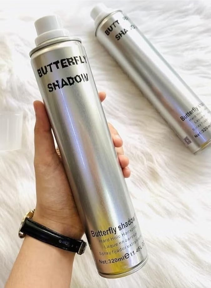 Butterfly Shadow Pack of 3 Butterfly Shadow Hair Spray Hard Hold, Long Lasting, Non-Sticky, Moisture, Resistant (3 x 600ml )  - Image 2