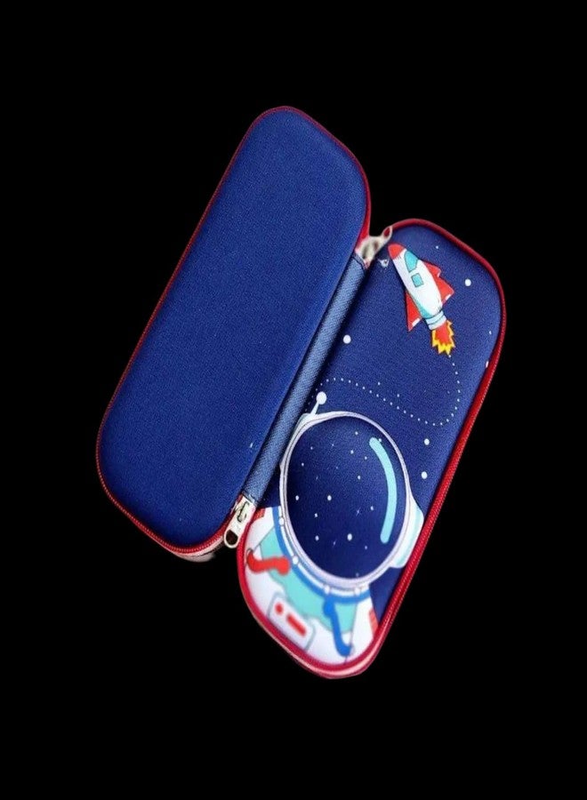 clean mitra 3D Cover Large Capacity Pencil Case Compass with Compartments, School Supply Organizer for Students, Stationery Box, Cosmetic Zip Pouch Bag (Blue, Pack of 1) - Image 4