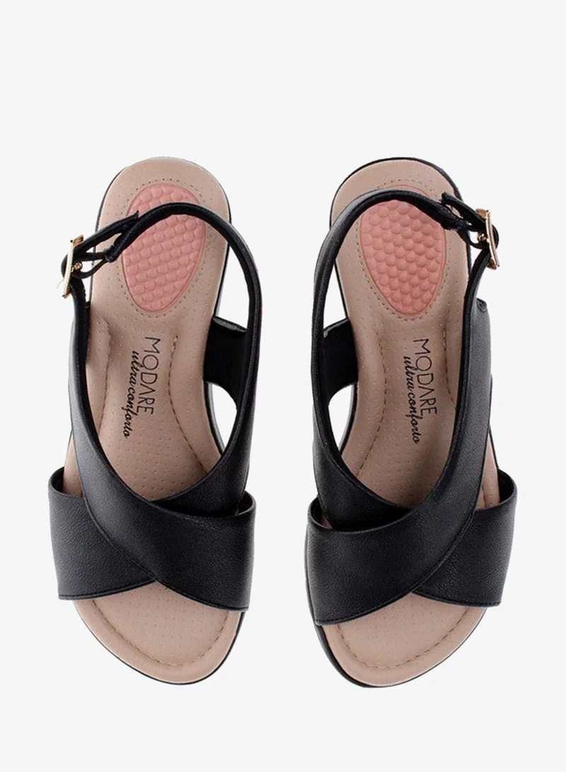 Modare Black Sandals for Women with Back Strap – Stylish & Supportive sling Back Ladies Sandals for Women | Best Price UAE