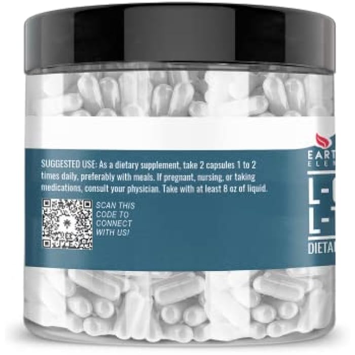 Earthborn Elements L-Carnitine Tartrate, 200 Capsules, No Magnesium or Rice Fillers, No Additives, Gluten-Free, Undiluted - Image 2