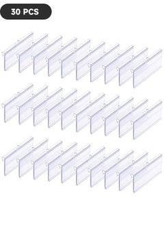 Generic 30-Piece Clear Plastic Label Holders, Basket Labels Clip On Labels for Storage Bins, Merchandise Sign Display Holder for Supermarket Shop (8*4.2*3cm)  - Image 1