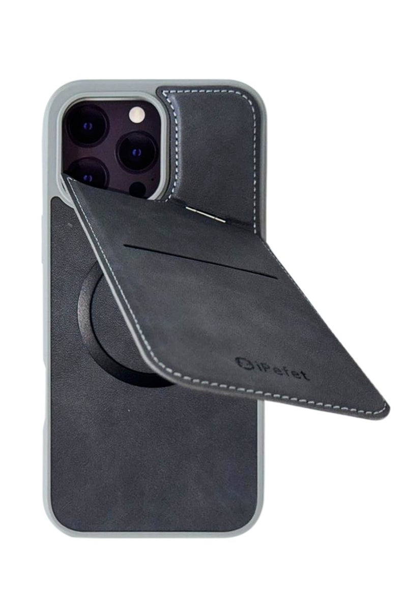 iPEFET PU Leather Case for iPhone 16 Pro Max with Built-in Card Holder and Shock Protection - Image 2