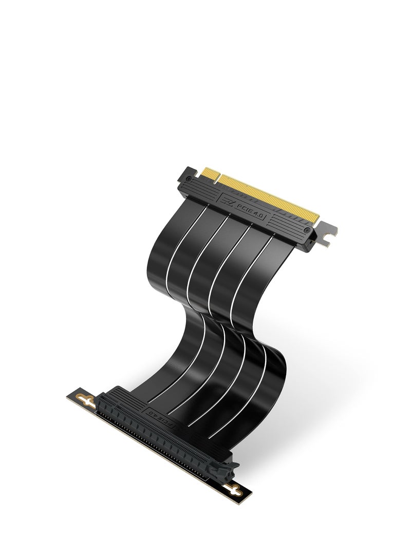 SYOSI كابل تمديد PCIE 4.0 X16، كابل تمديد عالي السرعة لبطاقة تمديد وحدة معالجة الرسومات PCI Express 4.0، فتحات PCI معززة، موصلات ذات دبوس ذهبي، موصل بزاوية قائمة [7.87 بوصة/20 سم] - Image 1