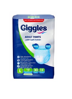 giggles Adult Culotte Diaper, Size Large, 30 Count Turkish Made Pants With Wetness Indicator And Odor Control  - Image 1